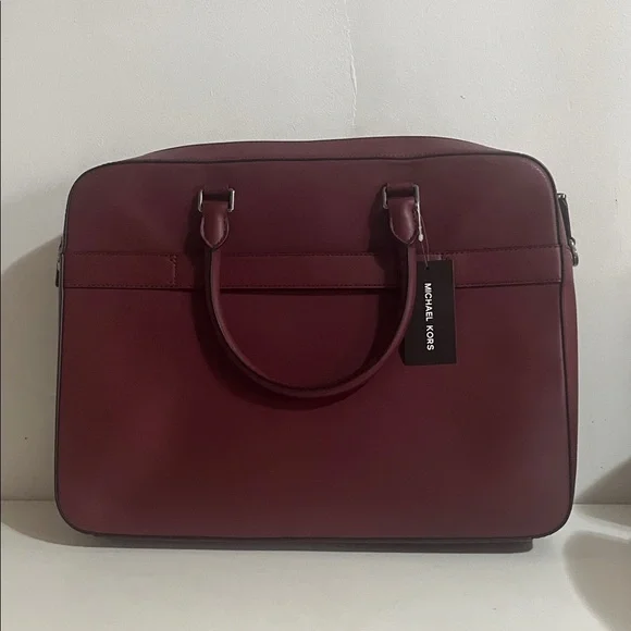 MK COOPER DARK CHERRY COMMUTER BRIEFCASE BAG RETAIL $598 NEW